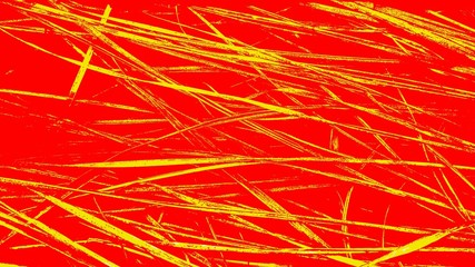 Bright fiery red background with yellow grass prints