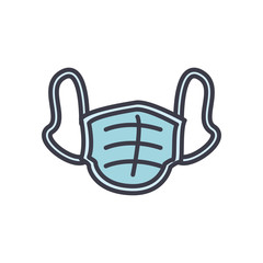 mouth mask icon, flat style