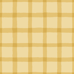 Vector seamless pattern of light yellow gingham background. Check pattern. Perfect for fabric, wallpapers, packaging, scrapbooking, background, projects. 