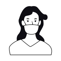 woman using face mask for covid19 character