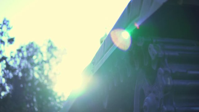 old ukrainian tank monument in military park, old ussr artillery, red army