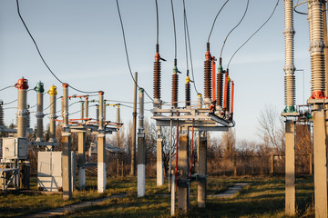 Electrical substation equipment. Transformers, disconnectors. Power engineering
