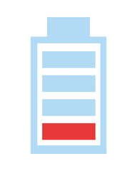battery low level isolated icon
