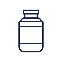 medical pills bottle icon, line style
