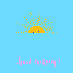 Sunrise with the text Good morning happy picture
