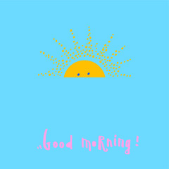 Sunrise with the text Good morning happy picture