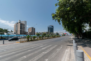 Lockdown in Lima, Peru. Main avenues, express way and empty streets during coronavirus emergency 