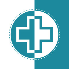 Bicolor icon of a hospital signal