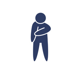 pictogram man with pain, line style