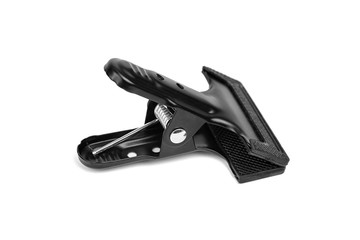 Obraz premium Clamp, spring clip with rubber protective sleeve, isolated on white background