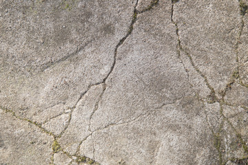 Cracks in a concrete footpath