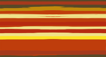 Orange, Brown Lines Seamless Summer Pattern, Vector Watercolor Sailor Stripes. Retro Vintage Grunge Fabric Fashion Design Horizontal Brushstrokes. Simple Painted Ink Trace, Geometric Cool Autumn Print