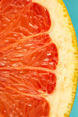 sectional macro image of grapefruit, citrus juicy fruit, product for fresh and juice, organic and natural product