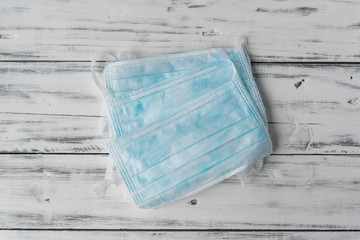 Face medical masks against coronavirus covid-19 pandemic prevention