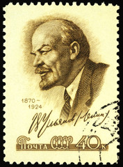 Portrait of Vladimir Lenin with autograph