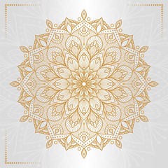 Circular pattern in form of mandala for Henna, Mehndi, decoration. Decorative ornament in ethnic oriental style