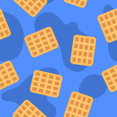 waffle doodle seamless pattern background