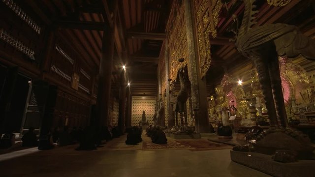 June 2018, Ninh Binh, Vietnam. Delegates, monks, nuns and tourists participated in prayers for prosperity and happiness at Bai Dinh Temple Spiritual and Culture Complex