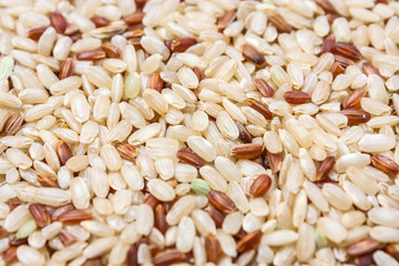 Background of a mixture of brown and wild rice