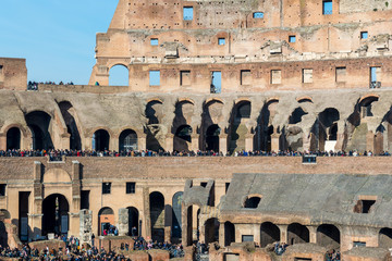 ROME, LAZIO / ITALY - JANUARY 02 2020: Colosseum before COVID-19