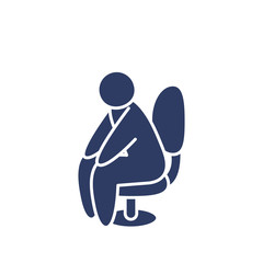 pictogram man sitting in a chair, line style