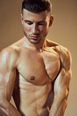 Fototapeta na wymiar muscular young man posing