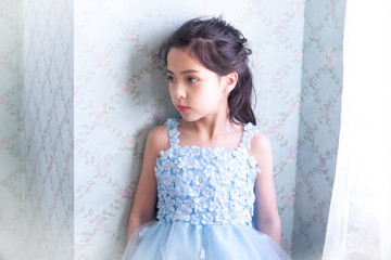 Fototapeta premium Eurasian girl fashion model in Japan