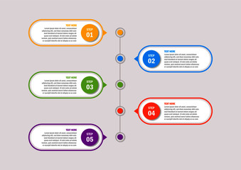 business infographics template. numbers 5 steps isolated on white background. illustration vector.