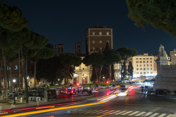 Rome street at night before COVID-19 pandemic