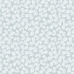 Seamless pattern in vector. Classic monochrome grey background from the leaves