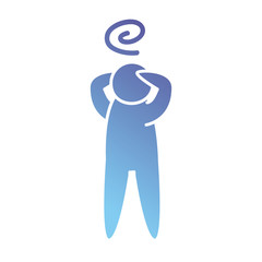 pictogram man standing with arms up icon, gradient style