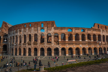 ROME, LAZIO / ITALY - JANUARY 02 2020: Colosseum before COVID-19
