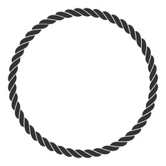 Round rope frame. Circle ropes, rounded border and decorative marine cable frame circles. - obrazy, fototapety, plakaty