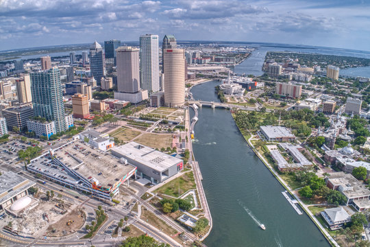 Aerial View of the City of Tampa on the Hillsborough River