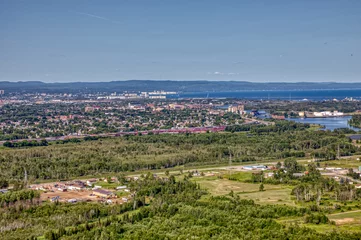 Deurstickers Aerial View of Thunder Bay, Ontario on Lake Superior in Summer © Jacob