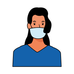 woman using face mask for covid19 character