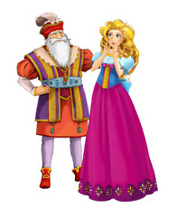 Cartoon cheerful married couple together romantic scene - illustration