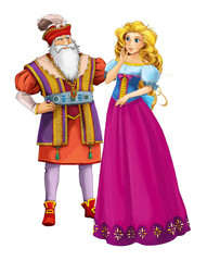 Cartoon cheerful married couple together romantic scene - illustration