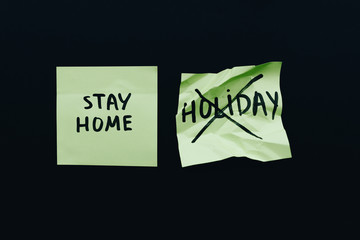 Cancelled plans and holidays during the coronavirus covid-19 viral global epidemic, preventive measures to stay at home in isolation