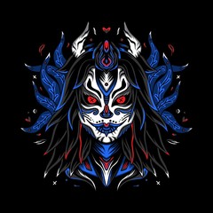 Sugar skull dia de los muertos vector illustrasion