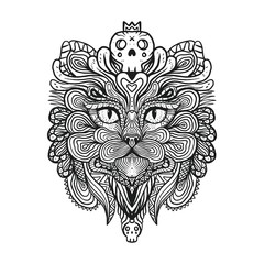 Cute doodle cat premium vector