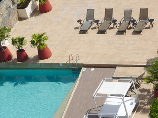 Hotel pool in summer, pool concept