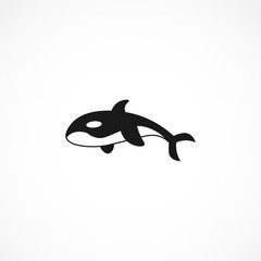 killer whale icon. isolated on white. Orca icon.