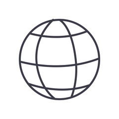global sphere icon, line style