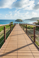 Obraz premium Beautiful view of Praia do Leao at Fernando de Noronha Marine National Park, a Unesco World Heritage site, Pernambuco, Brazil
