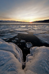 Obraz premium Unusual ice on winter Baikal