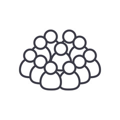 covid 19 concept, a person infected and crowd around, line style