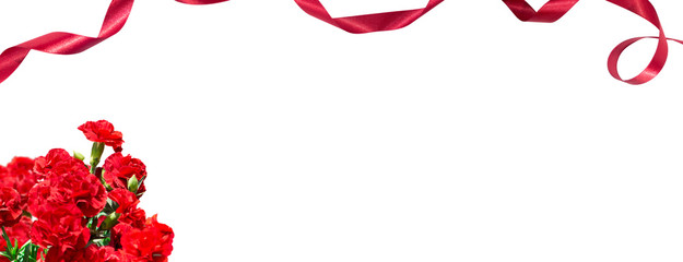 母の日のカーネーションの背景素材（メッセージ書き込み可）