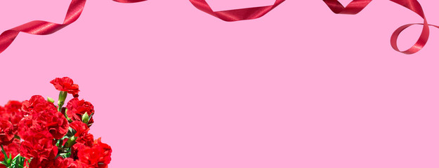 母の日のカーネーションの背景素材（メッセージ書き込み可）