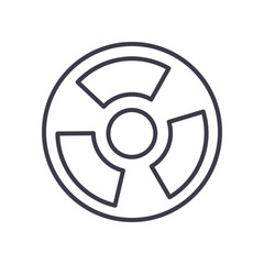 nuclear sign icon, line style